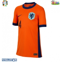 Nederland Virgil van Dijk #4 Hjemmedrakt Dame EM 2024 Kortermet